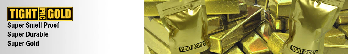 TightPac Golden Bag - elegantní zlatý uzavíratelný sáček - Growgarden 2